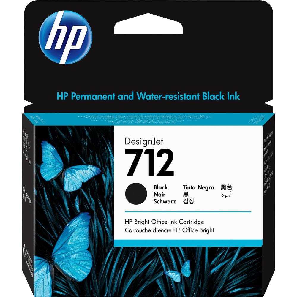 Cartucho de Tinta Negro de Alta Capacidad HP 712 (80mL) para Impresoras Plotter DesignJet Selecciona