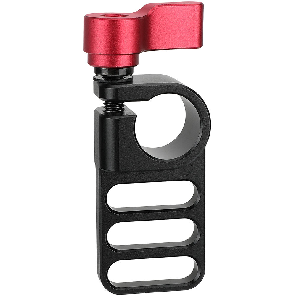 CAMVATE Abrazadera de 15mm para Barra Única con Tres Ranuras de Montaje 1/4""-20 y Perilla Roja - Co