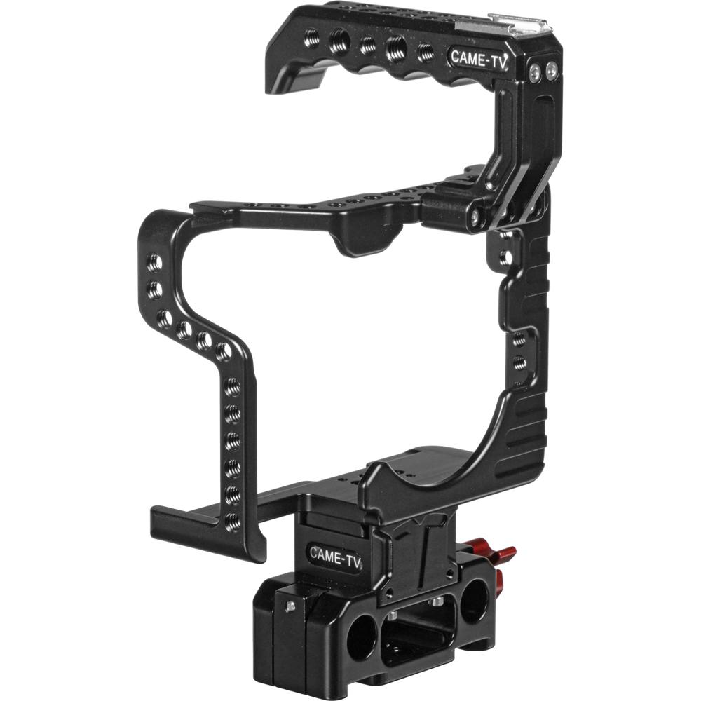 CAME-TV Jaula Protectora para Panasonic GH5 - Soporte de Varilla LWS de 15mm, Acceso a Batería y Pu