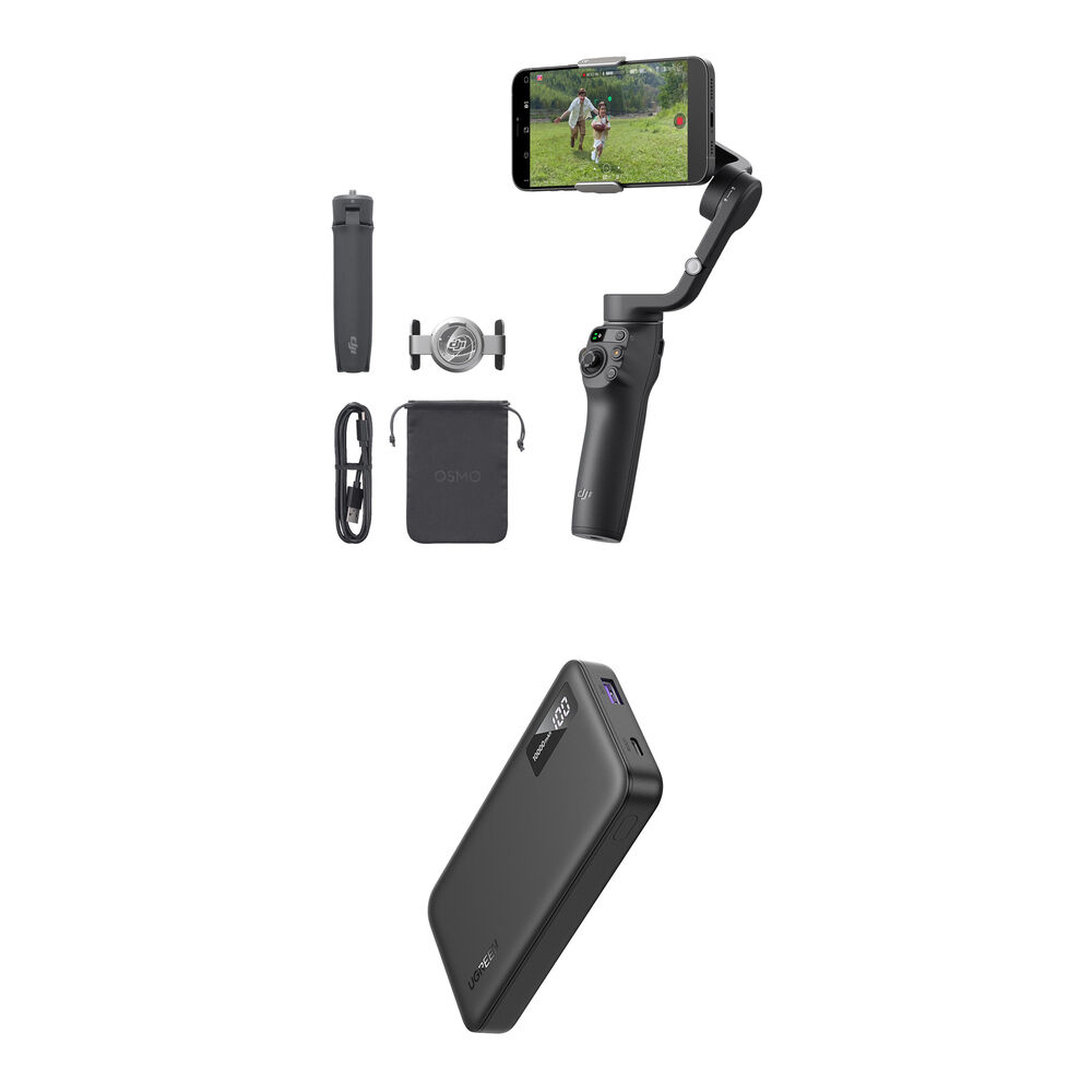 DJI Osmo Mobile 6: Gimbal para Smartphone con Power Bank Jupio de 10,000mAh y Cable 6 en 1