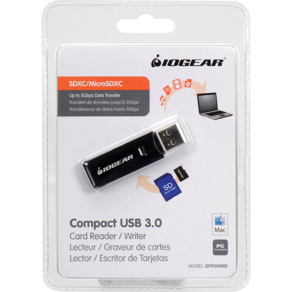 Lector/Escritor de Tarjetas SDXC/microSDXC IOGEAR Compacto USB 3.1 Gen 1 - Velocidades de Transfere