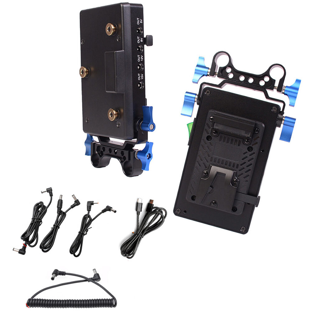 Placa de Batería DigitalFoto Solution Limited V-Mount a Gold Mount con Abrazadera de Varilla LWS de