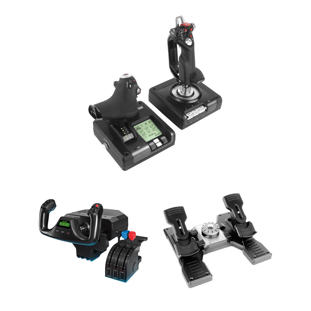 Logitech G Flight Yoke System Kit con Pedales de Timón y Controlador de Simulación H.O.T.A.S Throttl 1714124-REG Logitech G Flight Yoke System Kit con Pedales de Timón y Controlador de Simulación H.O.T.A.S Throttl 1714124-REG