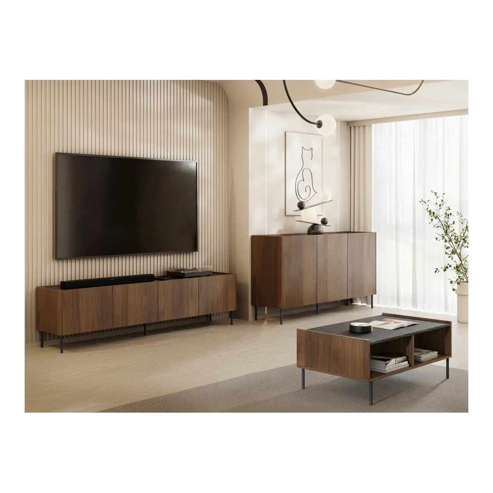 Mesa de TV Mixer con Canto Grueso Color ChiavennaOnix TU MESITA