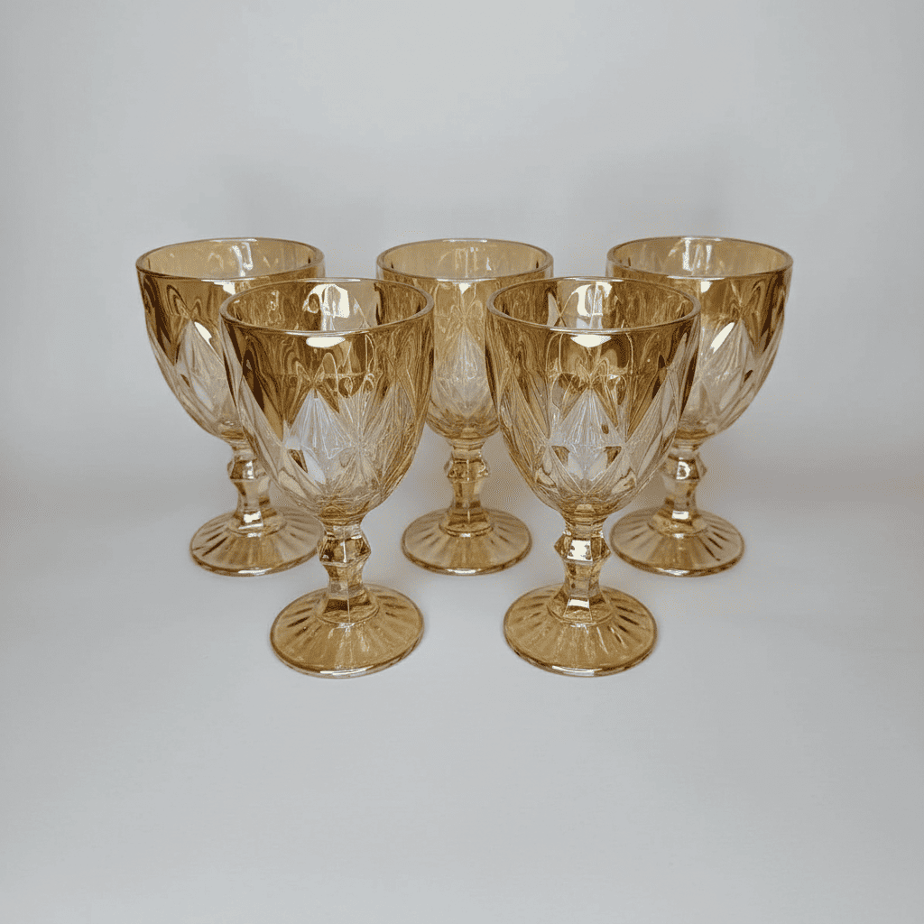 Copas de vino o agua vintage Dorado