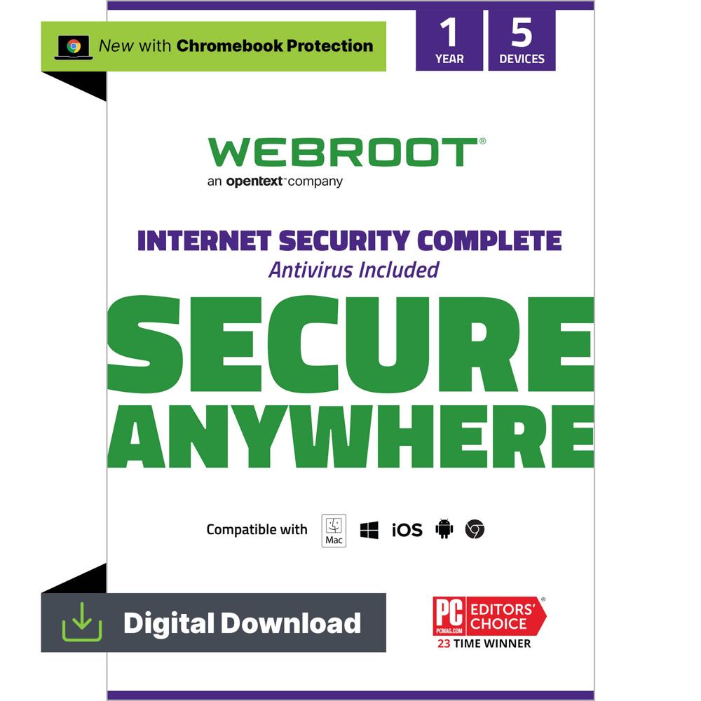 Webroot Internet Security Complete (5 Usuarios, 1 Año) - Protección Total contra Ransomware y Malwar 1785717-REG Webroot Internet Security Complete (5 Usuarios, 1 Año) - Protección Total contra Ransomware y Malwar 1785717-REG