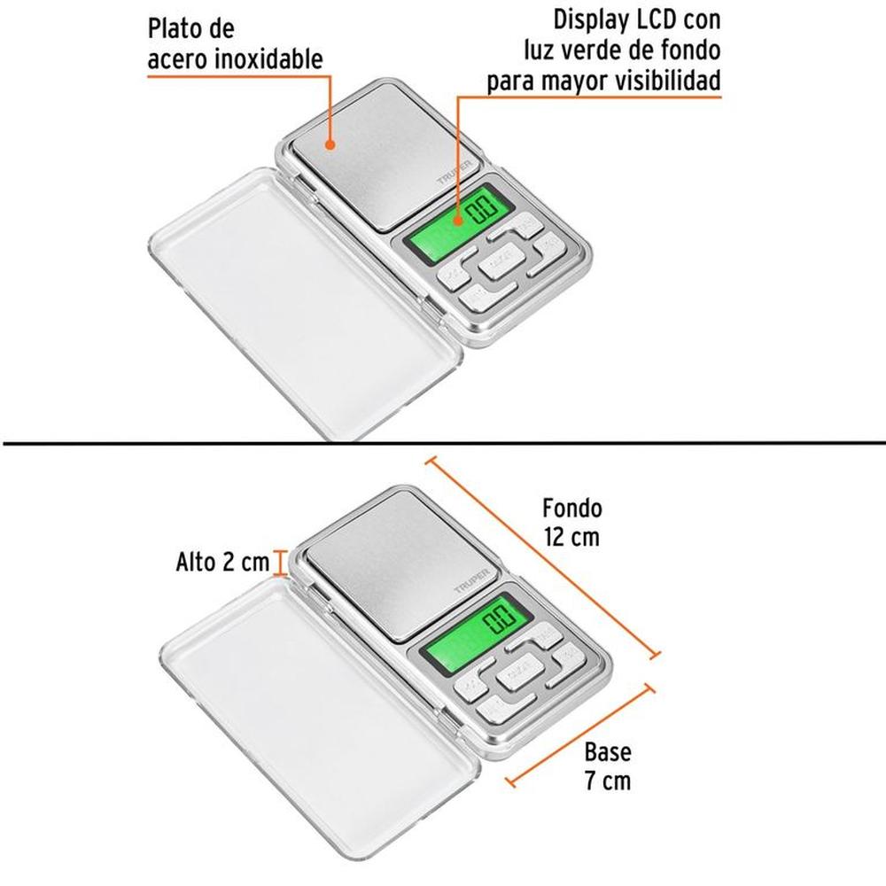 Balanza gramera de bolsillo digital 500g Calculadora