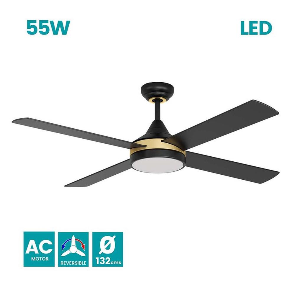 Ventilador de Techo Eglo Negro, latón Ventilador de Techo Eglo Negro, latón