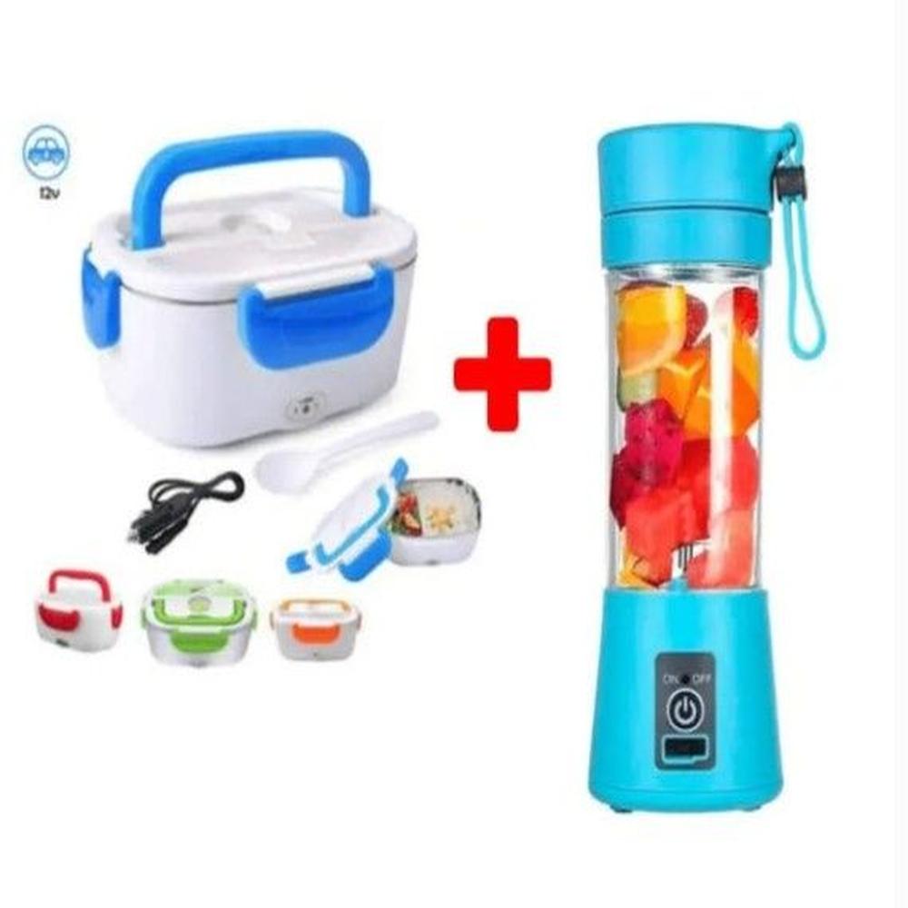 Lonchera eléctrica portatil + licuadora portatil combo multicolor Lonchera eléctrica portatil + licuadora portatil combo multicolor