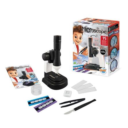 Kit Laboratorio Microscopio Ciencia Educativo 400x 15 exp BLANCO
