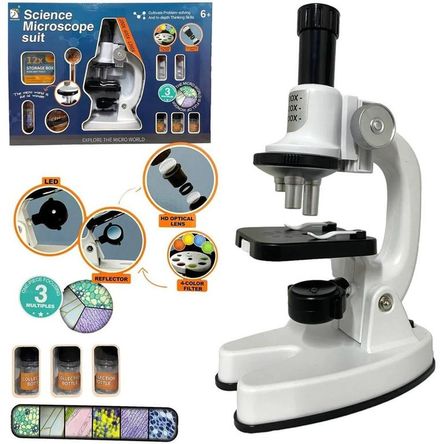 Kit Laboratorio Microscopio Monocular Ciencia Educativo BLANCO Kit Laboratorio Microscopio Monocular Ciencia Educativo BLANCO