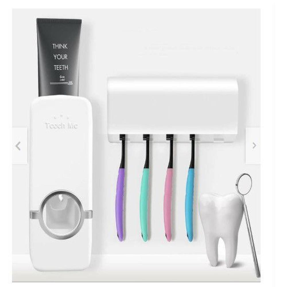 DISPENSADOR DE PASTA DENTAL PORTA CEPILLOS BAÑO ORGANIZADOR multicolor DISPENSADOR DE PASTA DENTAL PORTA CEPILLOS BAÑO ORGANIZADOR multicolor