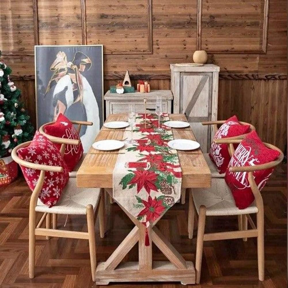 camino de mesa navideño tendencia
