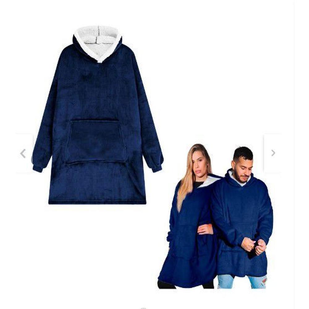 Polerón Oversize Manta Capucha Mangas Abrigado