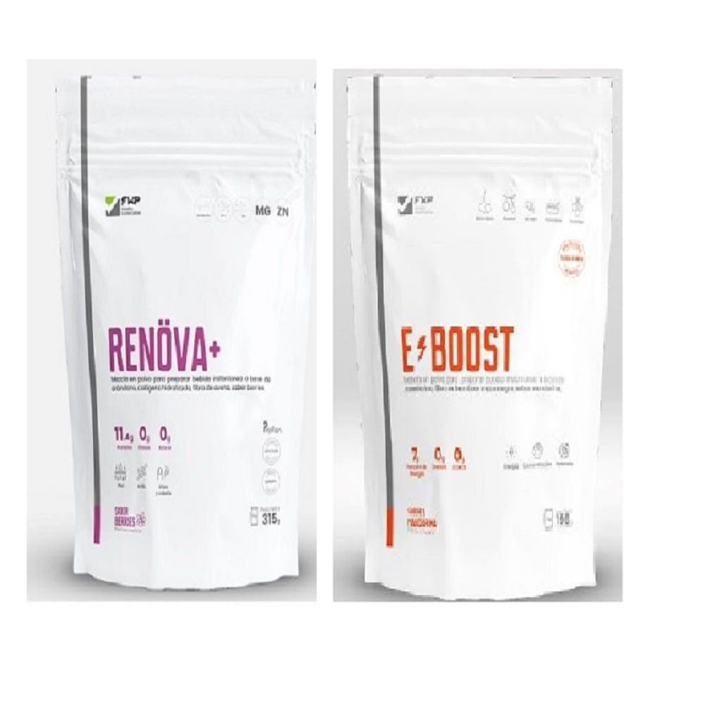 Renova Colágeno Hidrolizado Activos Berries Y Eboost Energizante En Polvo Mandarina