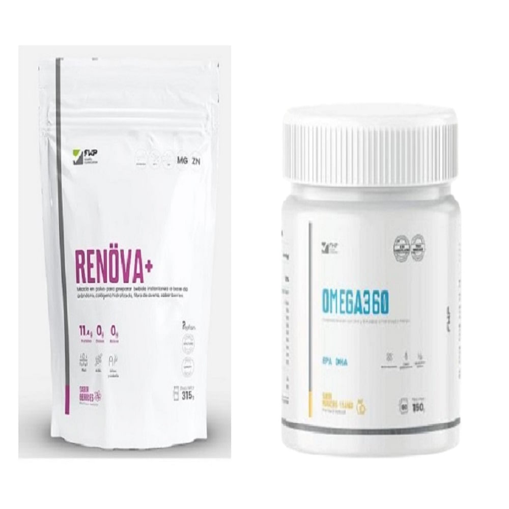 Renova Colágeno Hidrolizado Activos Berries y Omega 360 Suplemento Omega 3