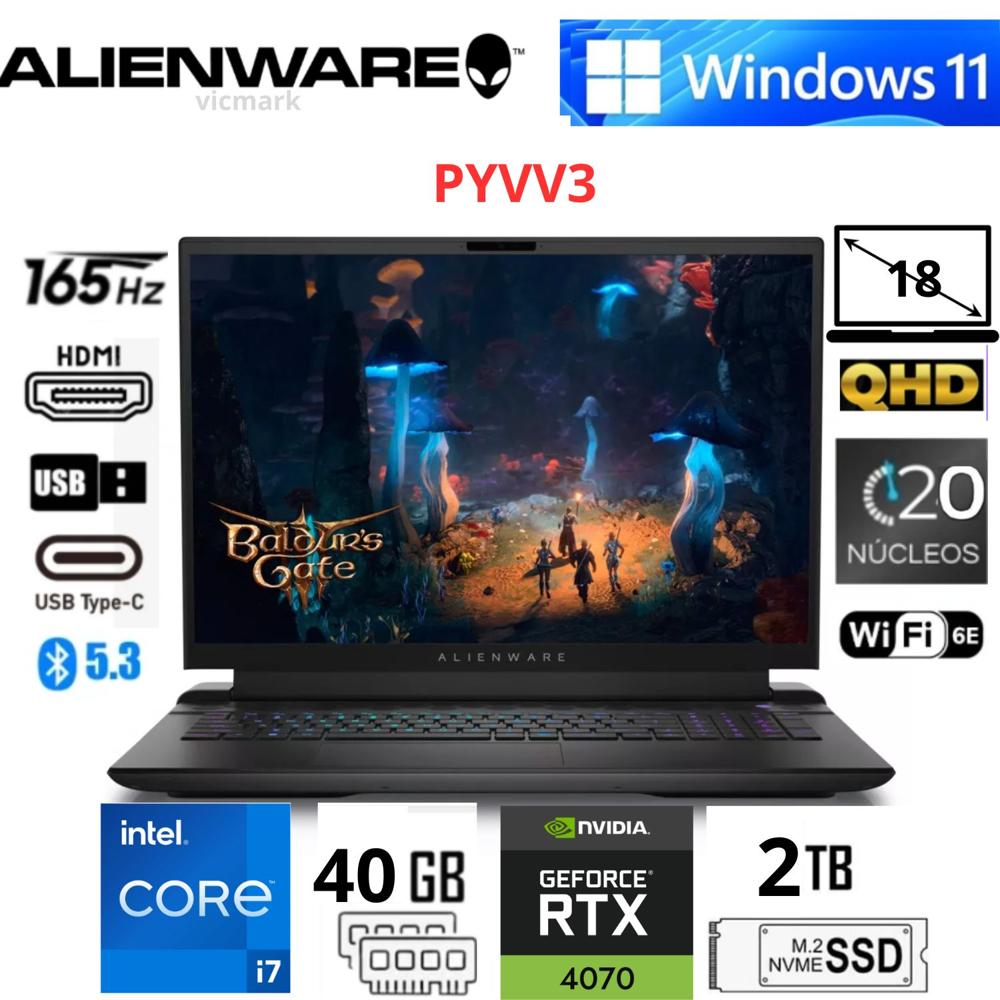 Dell Alienware PYVV3  QHD 165Hz Intel Core i7-14700HX 40GB RAM 2TB SSD RTX 4070