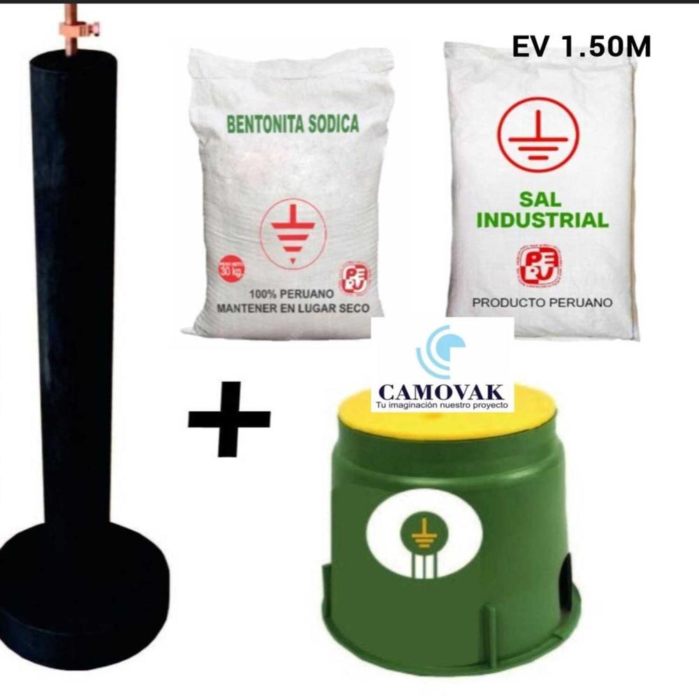 SISTEMA POZO A TIERRA ELECTRODO ADITIVOS Y BOVEDA OHMPRIME 1.5 M