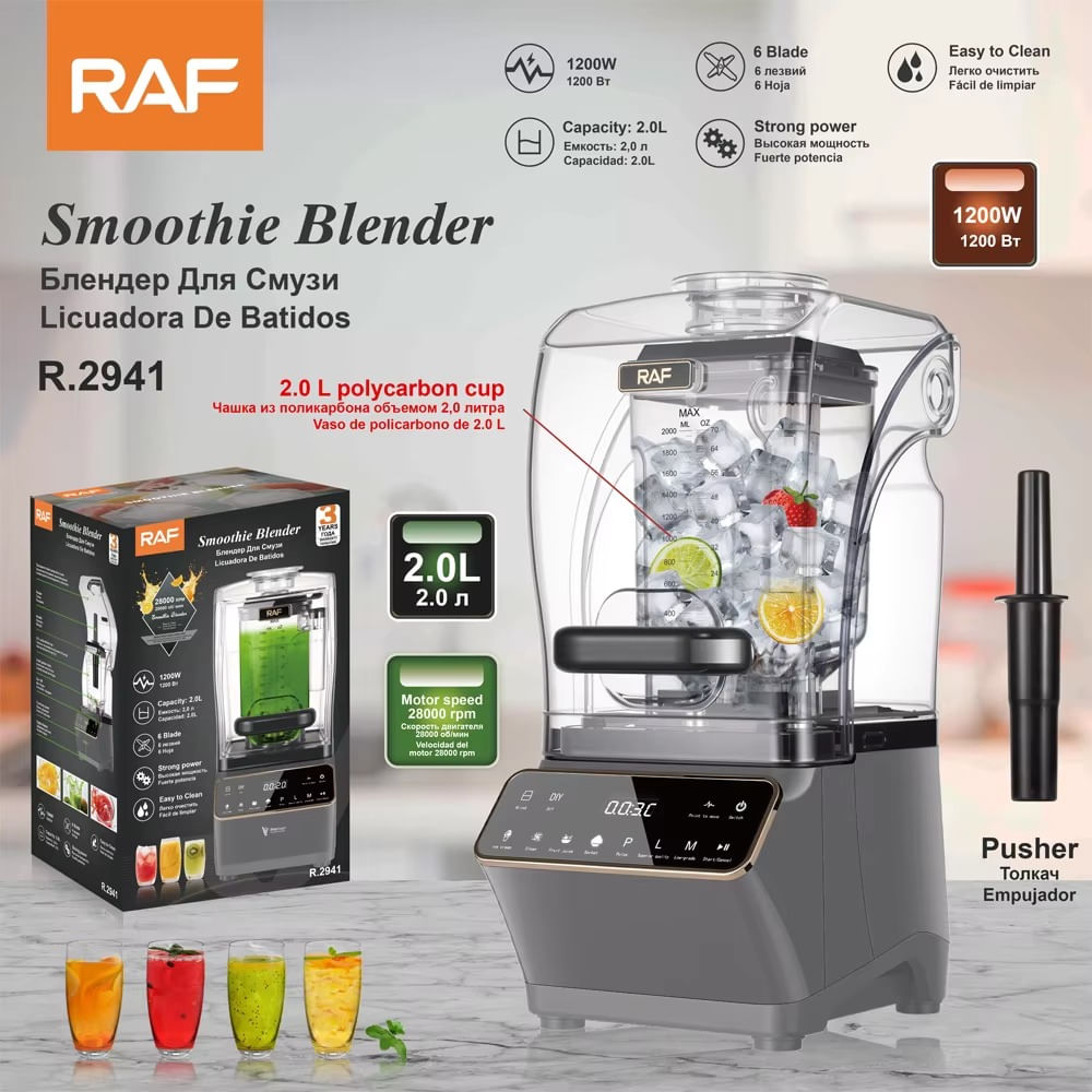 LICUADORA BLENDER DIGITAL ENCAPSULADA DE 2 LITROS Y 6 CUCHILLAS - 1200W
