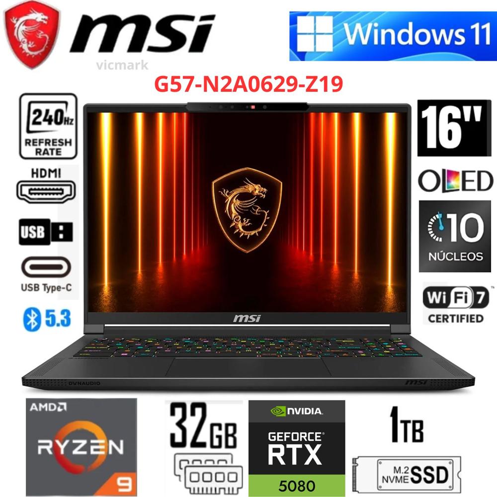 MSI Stealth A16 AI A3HWIG WQXGA 240Hz Ryzen 9 32GB 1TB RTX 5080