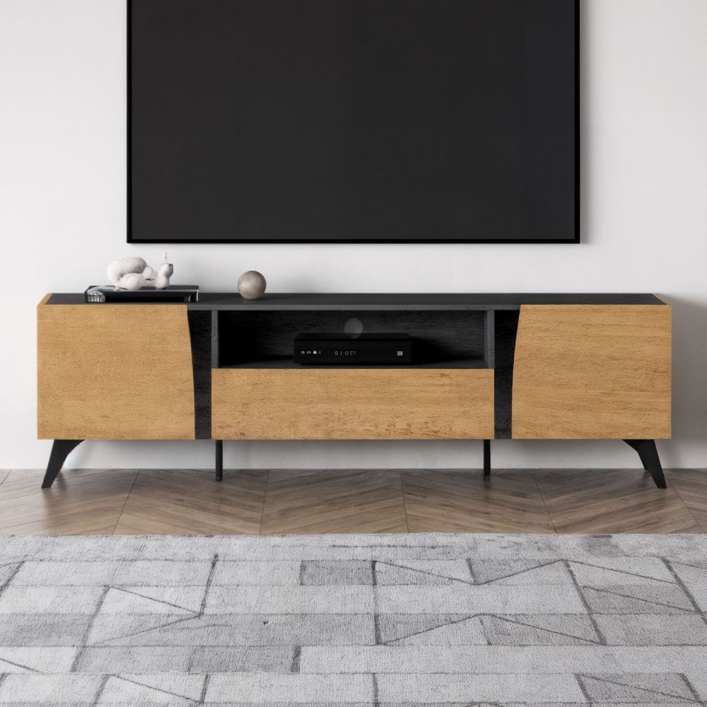 Mesa de TV 65'' Verona Marron claro y Negro | Masiva Home