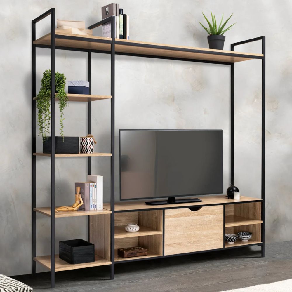Mesa de TV 60'' Brienne Beige y Negro | Masiva Home