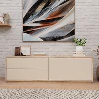 Mesa de TV 65'' Muller Marron claro y Beige | Masiva Home