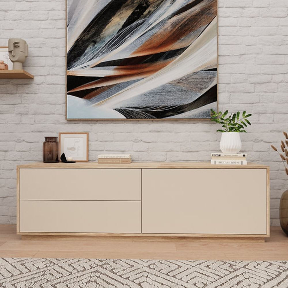 Mesa de TV 65'' Muller Marron claro y Beige | Masiva Home