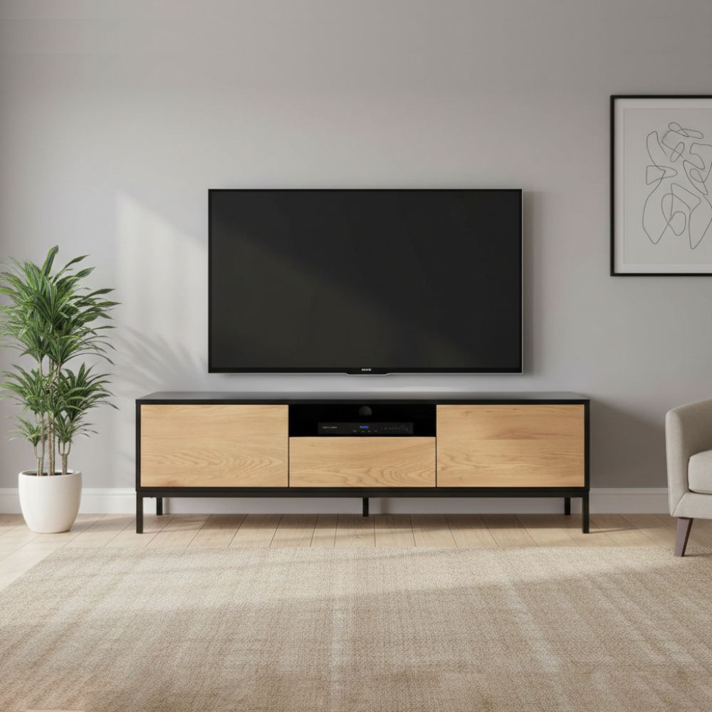 Mesa de TV 60'' Narcisa Negro y Marron | Masiva Home