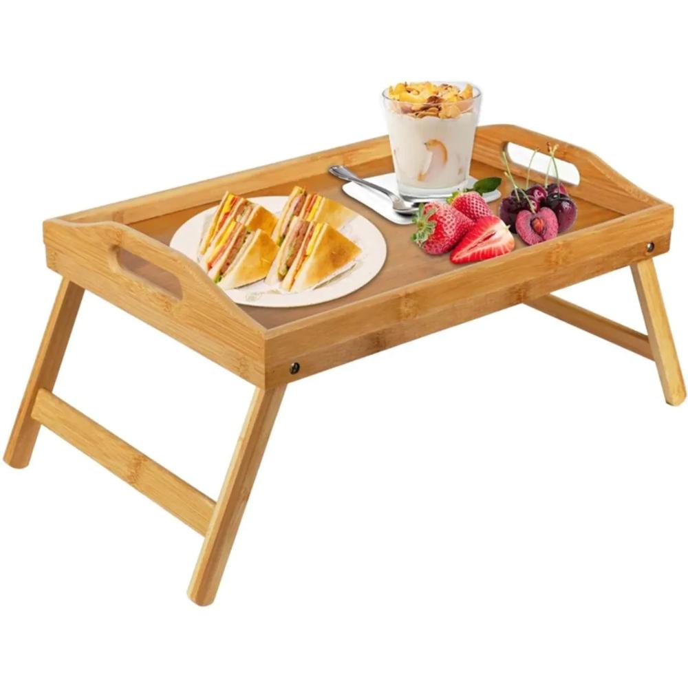 MESA BANDEJA PLEGABLE DE BAMBÚ 50X30