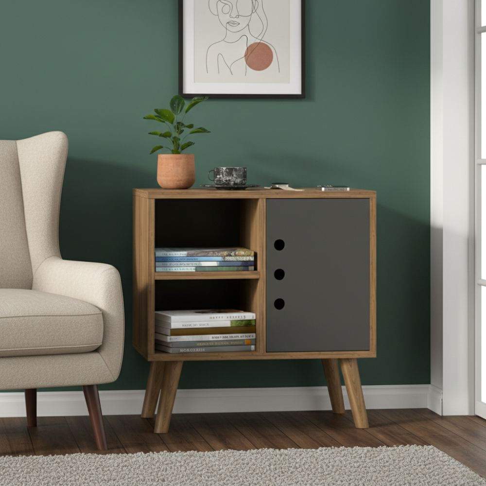 Velador Mesa de Noche Trimagasti Plomo | Masiva Home