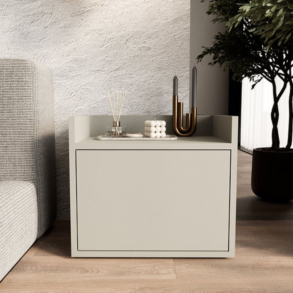 Velador Mesa de Noche Chunk Blanco humo | Masiva Home