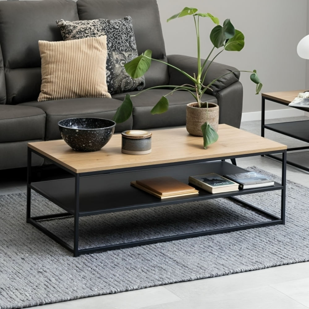 Mesa de centro Rectangular Gila Marron y Negro | Masiva Home