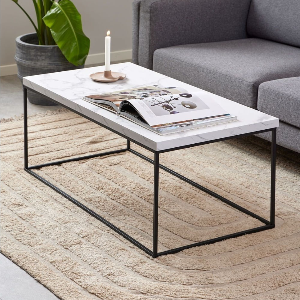 Mesa de centro industrial Barosa Blanco Pietra | Masiva Home