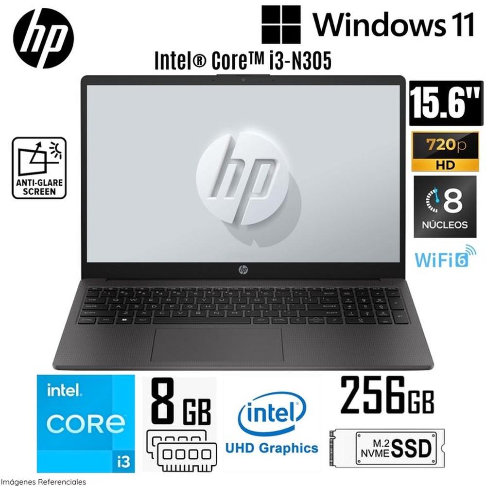 Laptop HP 250 G10 Intel Core i3-N305 8GB RAM 256GB SSD 15.6  HD WIN 11 Gris - B83U6AT