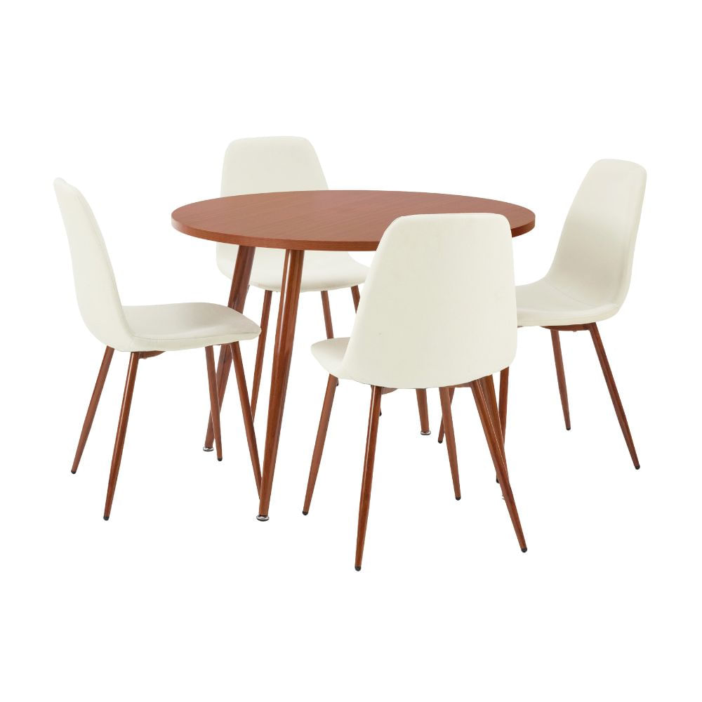 Juego de Comedor Orange Ibiza MDF Beige con 4 Sillas