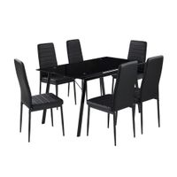 Juego de Comedor Orange Curacao Vidrio con 6 Sillas