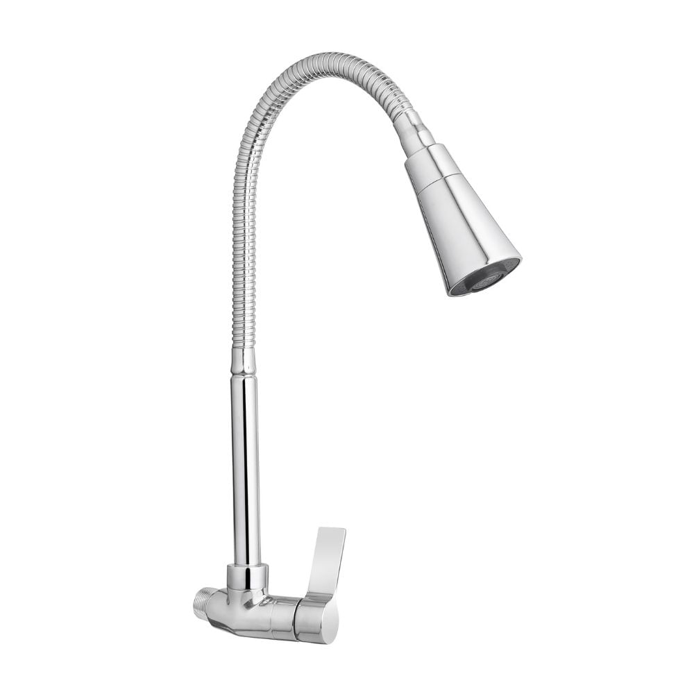 Llave de Lavadero Trebol con Pico Flex Savona de Pared Cromada