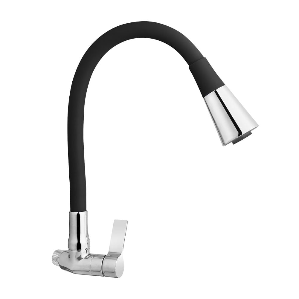 Llave de Lavadero Trebol con Pico Flex Savona de Pared Negro