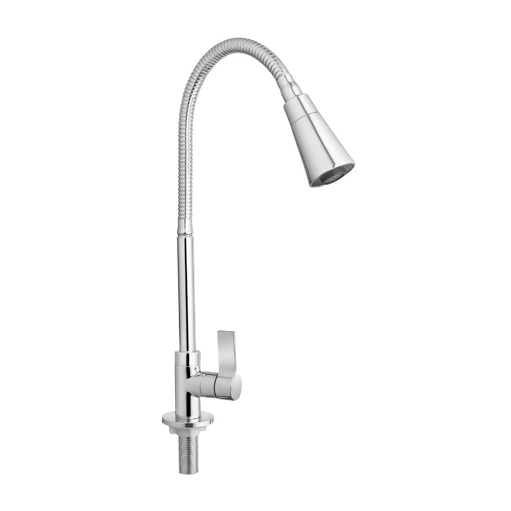 Llave de Lavadero Trebol con Pico Flex Savona al Mueble Cromada