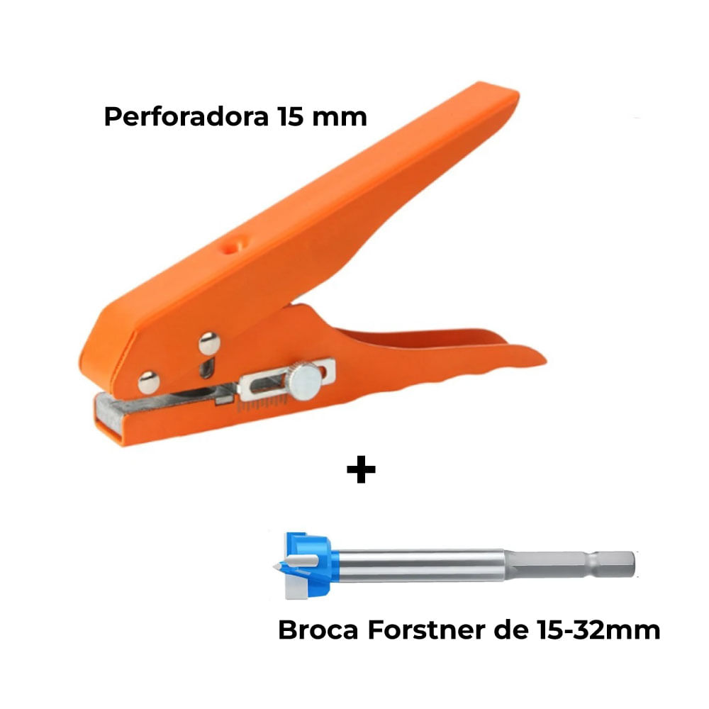 PACK PERFORADORA PARA CANTO DELGADO TAPAS DE 15MM -  BROCA FORSTNER 15MM