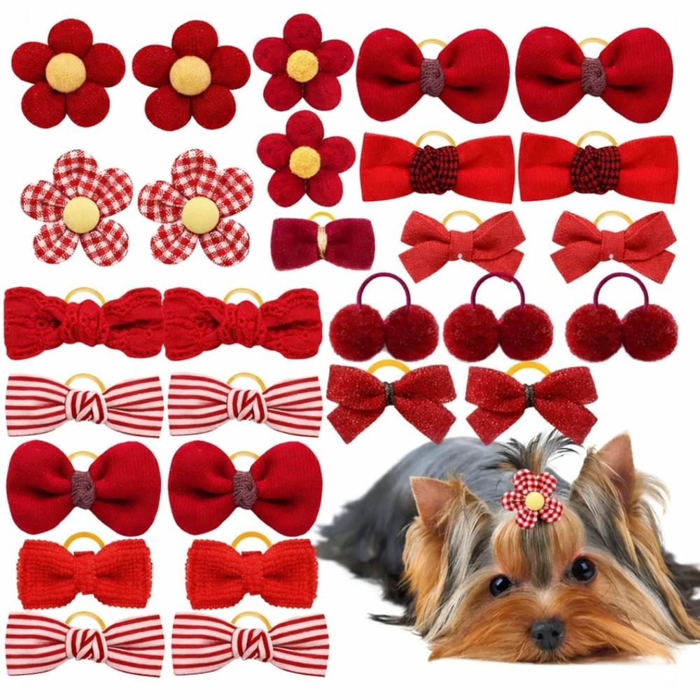 10 ADORABLES GANCHOS DE PELO PARA MASCOTAS Rojo 10 ADORABLES GANCHOS DE PELO PARA MASCOTAS Rojo