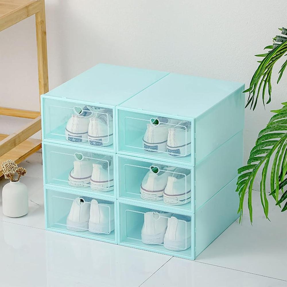 Pack 6 Unidades Organizador De Zapato Caja Organizadora Verde Pack 6 Unidades Organizador De Zapato Caja Organizadora Verde