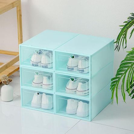 Pack 6 Unidades Organizador De Zapato Caja Organizadora Verde Pack 6 Unidades Organizador De Zapato Caja Organizadora Verde