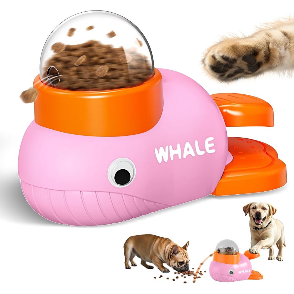 Juguete Interactivo para Perros Dispensador de Premios con Forma de Ballena Rosa Juguete Interactivo para Perros Dispensador de Premios con Forma de Ballena Rosa