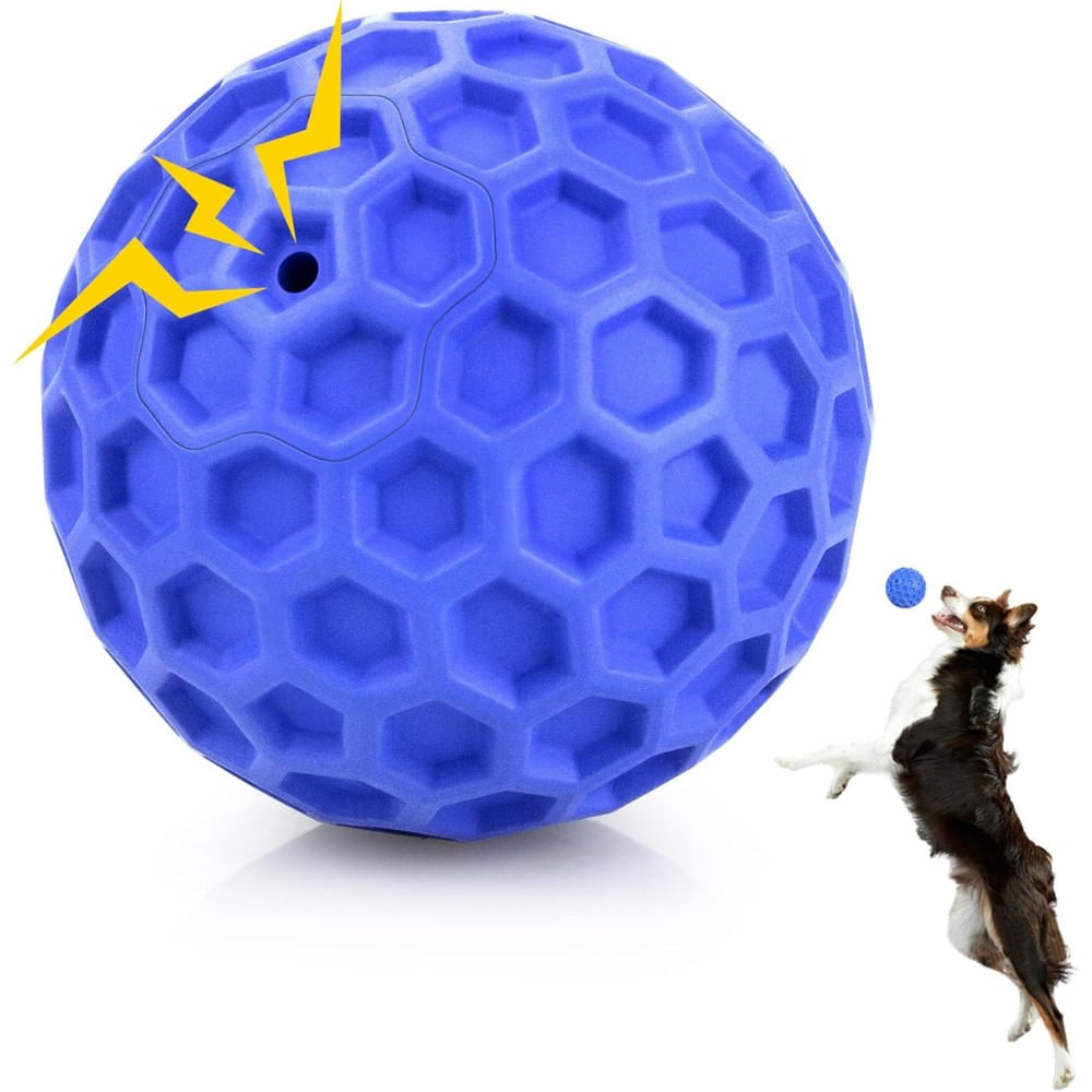 Pelota para Perro Superresistente de Caucho Natural con Sonido d8cm Color Azul Pelota para Perro Superresistente de Caucho Natural con Sonido d8cm Color Azul