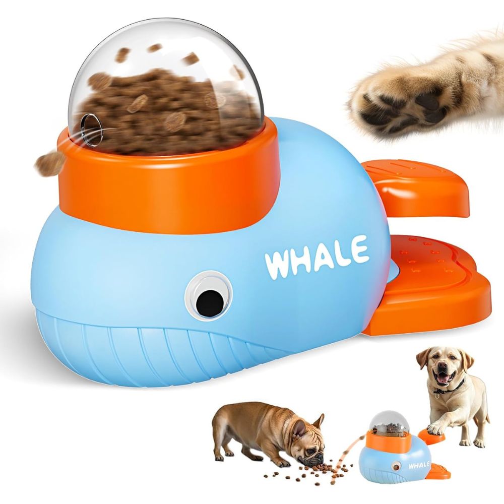Juguete Interactivo para Perros Dispensador de Premios con Forma de Ballena Azul Juguete Interactivo para Perros Dispensador de Premios con Forma de Ballena Azul