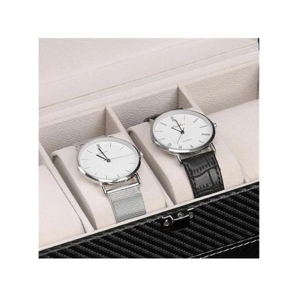Organizador de Relojes y Joyas de Doble Capa Blanco