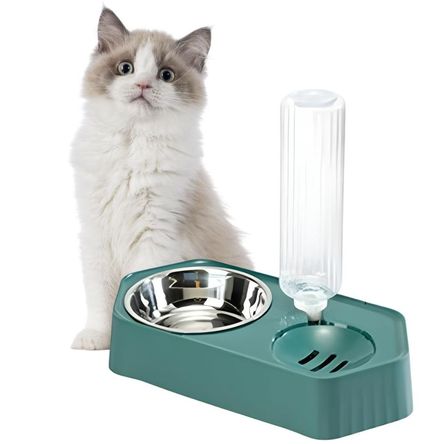 Dispensador AUTOMÁTICO de Botella Talla L para Mascotas VERDE