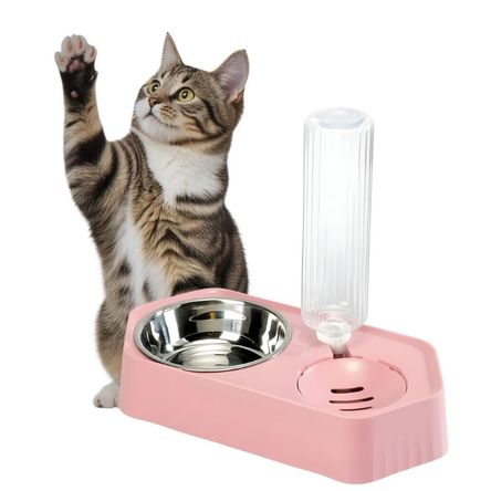 Dispensador AUTOMÁTICO de Botella Talla L para Mascotas ROSA